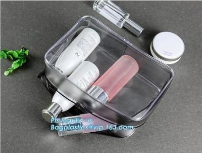 China Promotion 25s heat seal clear transparent pvc cosmetic bag plastic bag, lady custom cosmetic bag travel makeup beauty ba for sale