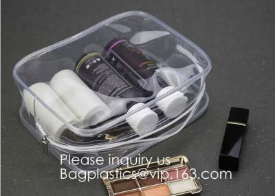 China Clear Travel Toiletry Bag PVC Waterproof Cosmetic Makeup Bags Organizer With Handle See Through Plastic Clear Case for sale