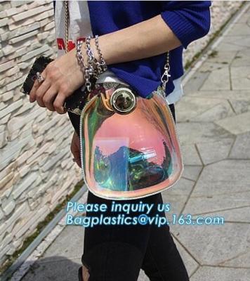 China adjustable shoulder strap women nylon pvc tote bag, Summer Beach Clear PVC Shoulder Bag DIY Transparent Clutch Tote Bag for sale