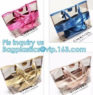 China Shinning PVC Metal Chain Girls Fashion Mini Handbags, Fashionable Women PVC tote bags jelly candy handbag, tote shopper for sale