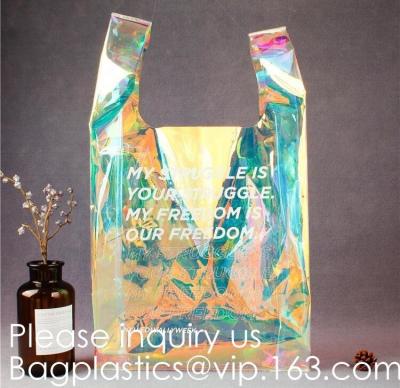 China Holographic PVC Fabric Transparent Waterproof Tote Shopping Bag,Silk Printing Transparent Pvc Tote Shopping Bag, bagease for sale