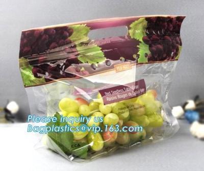 China Slider Zipper Locking Bags, 3 Mil Slider Lock Plastic Bags, slider zipper lock bag grape bag for fruit and vegetable pac for sale