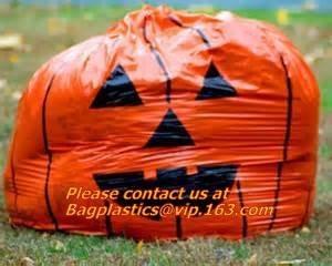 China Fancy Gaint Halloween Leaf Trash Bag, Colorful Plastic Leaf Trash Bag For Advertisement, Plastic Die Cut Bags For Hallow for sale