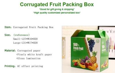 China corrugated fruit packing box, kraft paper, gloss lamination, offset printing, foldable box,flower cone,flowral packaging for sale