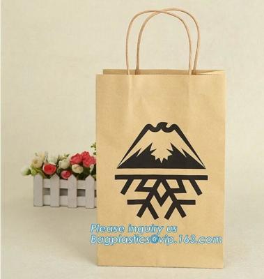 China Cheap small paper gift bags Promotional Luxury OEM Design Gold Foil Logo Wedding Custom Paper Gift Bag with Ribbon PACK for sale