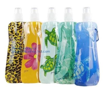 China Portable ultralight foldable soft flask bottle outdoor sport hiking camping water bag,sport foldable 480ml reusable camp for sale