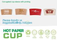 Cina Biodegradable cup sleeve, Corrugated up sleeve with printing, brand logo, hot paper cup,cup sleeve, recyclable sleeve pa in vendita