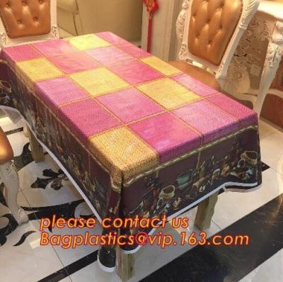 China Popular Colorful Plastic Pvc Dining Table Cover,PVC PEVA compound table cloth/ covers,Eco-Friendly Adhesive Tablecloth R for sale