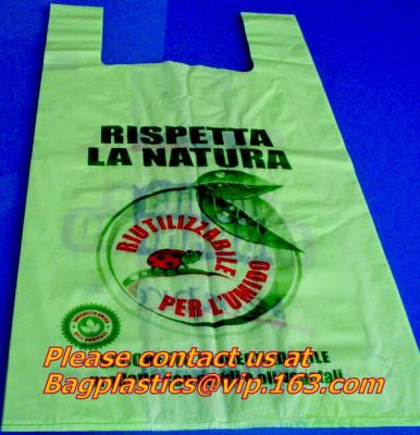 China HDPE biodegradable bags, biodegadrable T-shirt bag,100%biodegradable bag EN13432 for sale