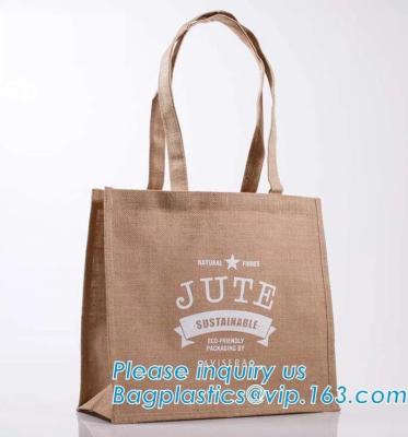 China Custom Logo Printed Shopping Bag High Quality Jute Tote Bag,Promotional wholesale jute fabric shopping bag beach jute ba for sale