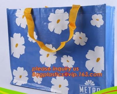 China Recycle Ecological Custom Food Packing Ultrasonic polyprolylene Woven Tote Bags, handles promotional shopping bags avail for sale