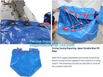 China STRONG SEWING EXPORTING JAPAN DURABLE BLUE PE BAGS, HOUSEHOLD WATERPROOF PORTABLE PE BAGS, TARPAULIN BAGS, SACKS, PACK for sale