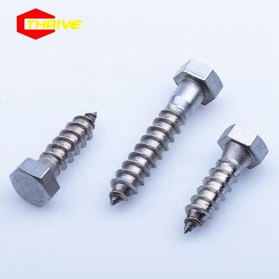 China Stainless Steel Fasteners Din571 Stock Stainless Steel Head Screw Woodwork Hex Head Bulk Screws for sale