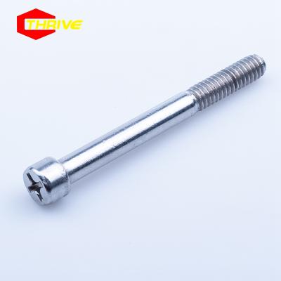 China Stainless Steel DIN ANSI M5 M6 M8 M10 Automatic Cross Groove Cheese Head Bolts Screws Long Side Hole Half Tooth Machine Bolt Screw for sale