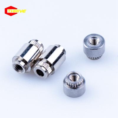 China Durable General Industry Flat Head Pressure Riveting Screws Threaded Auto Lathe Parts Spacer Standoff Nut for sale