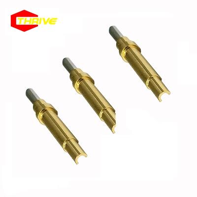 China Custom Consumer Electronics Size 18mm Diameter 1.8mm Gold Plated Brass Connectors SMT Pin Spring Load Pogo Pin for sale