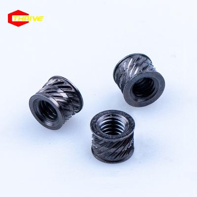 China Heavy Industry Black Anodized Round Carbon Steel Passivated Screw Threaded Nut Copper Coupling Nut Knurled Inch Nuts for sale