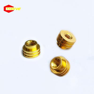 China CNC Aluminum Cross Customization Hardware Nut Barrel Hole Brass Finger Pressure Riveting Gold Copper Nuts for sale