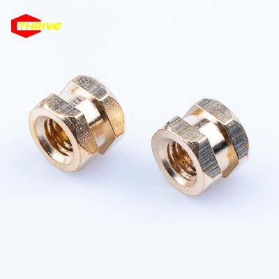 China General Industry Brass Double Head Insert Hex Nut for sale