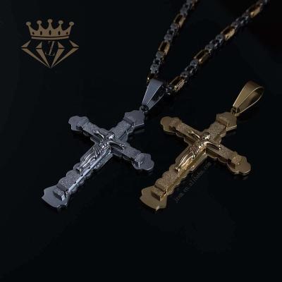 China Wholesale Environmentally Friendly Christian Hip Hop Stainless Steel Jewelry Pendants Gold Silver Cross Pendant For Unisex for sale