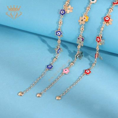 China Hip Hop New Design Simple and Stylish Jewelry Bangle Rose Gold Plated Turkish Evil Eye Fantasy Bracelet for sale