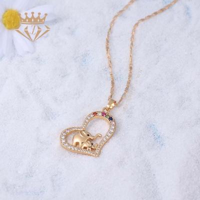 China Fashion environment friendly factory direct discount charm earring necklace elephant heart-shaped jewelry set for sale