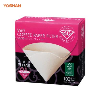 China Best Selling Original Japanese Vintage Coffee V60 Tea Filter Paper Millipre Accordion Paper Filter for sale