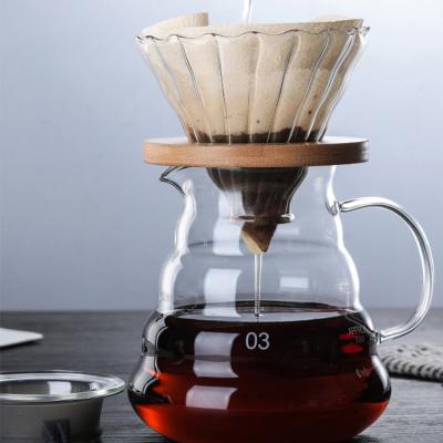 China Sustainable Coffee Drip Pot High Borosilicate Spill Over Coffee Maker Cloud Shape Slice Pot for sale