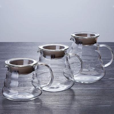 China Sustainable Commercial Use Handmade Coffee Maker Utensil Glass Cloud Coffee Slice Pour Over Coffee Pot for sale