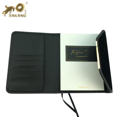 China Versatile Notebook A5 Leather Universal Folder PU Folder Document Bag Business Briefcase Agenda for sale