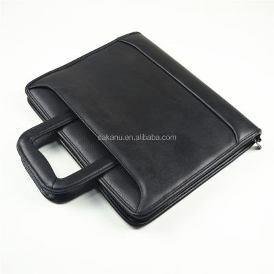 China Luxury leather briefcase with retractable handles for sale