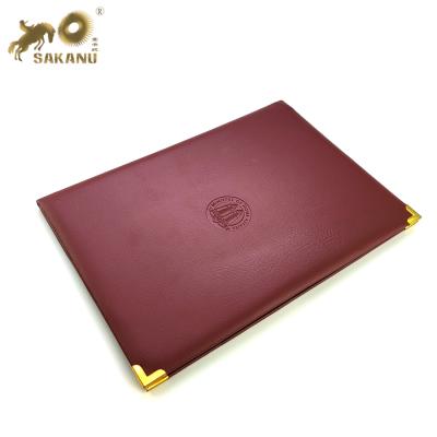 China Durable Custom Leather Certificate Holder , PU A4 Certificate Folder for sale