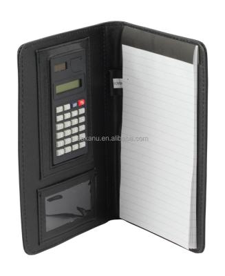 China Softcover Notepad With Calculator PU Leather Cover Portable Leather Notebook for sale