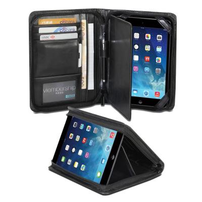 China Black Leather PU Stand Business Folder Folio Case For iPad for sale