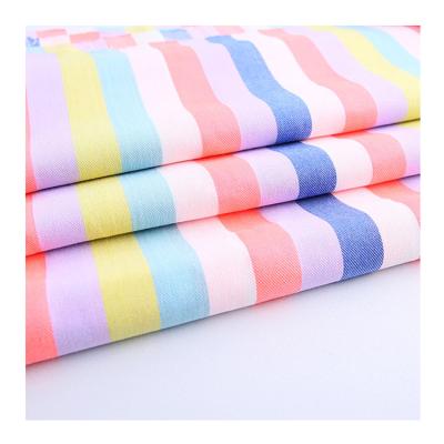 China Breathable China Yarn Dyed Fabric Polyester Rayon Cotton Fluorescent Stripe Fabric for sale