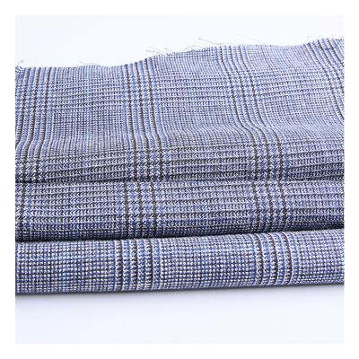 China Breathable Luxury Yarn Dyed Fabric 100% Cotton Plaid Linen Fabric For Suit for sale