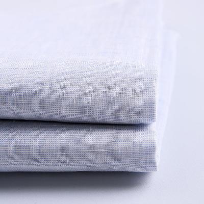 China Sustainable Fashion Washed Cambric Shirting Yarn Dyed Fabric 100% Natural Linen Fabric for sale