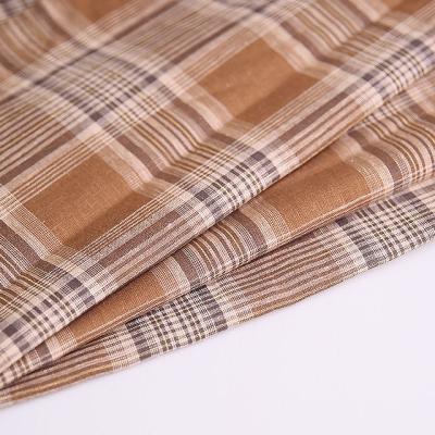 China Breathable direct factory price cheap yarn dyed fabric rayon blend plaid linen fabric for sale