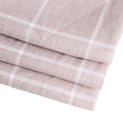 China Sustainable Running Yarn Dyed Weave Suit Apparel Fabric Cotton Plaid Linen Blend Fabric for sale