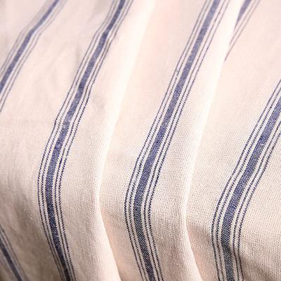 China Sustainable Running Yarn Dyed Fabric Cotton Linen Blended Stripe Fabric Dress Skirt Fabric for sale