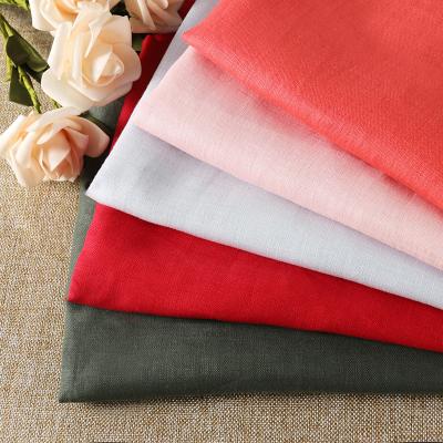 China Cotton Woven Fabric Viable Colored Linen Single Linen Blend Fabric for sale