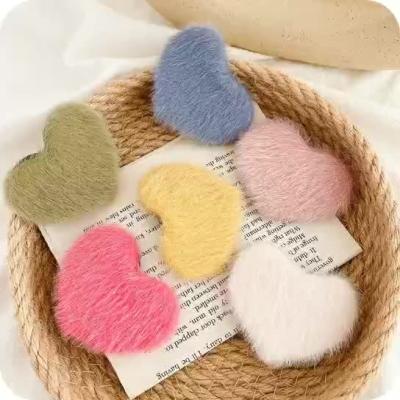 China Central Statistical Institute of Japan and Korean style girl candy color love hairpin autumn and winter plush super cute hits cut Korean hairpin hairpin headdress BB clip for sale