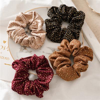 China 2021 European and American new style satin fabric large intestine circle hair ring set solid color rubber bands tie hair scrunchies for sale