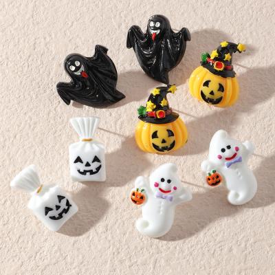 China Halloween TRENDY Jewelry Plastic Earrings Grin Pumpkin Reaper Ghosts Resin Stud Earrings for sale