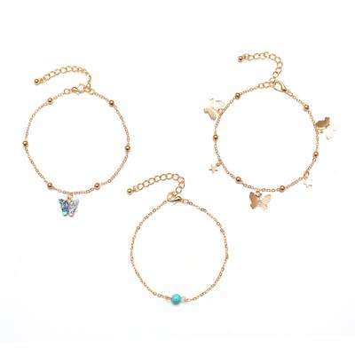 China TRENDY Multi Layered Anklet For Women Trend Jewelry Simple Fashion Butterfly Pendant for sale