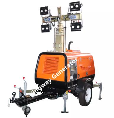 China 8.8m 400V Construction Light Tower With LED Lamp Kubota Engine for sale