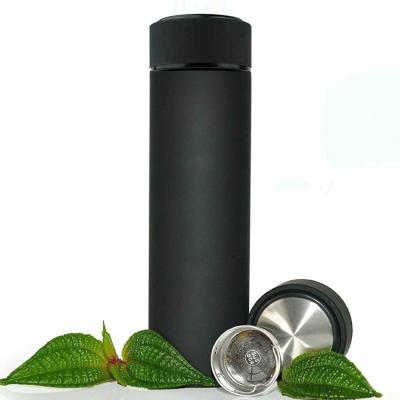 China Viable Infuser Bottle Tea Cup Travel Stainless Steel Double Wall Insulated Coffee Thermos Hot Cold Fruit Infused Water Flask for sale