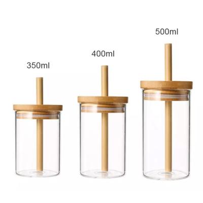 China Viable Unbreakable Tumbler With Sleeve And Straw For Milk Beverage 350ml Mini Cute Glass Bottle Wholesale for sale