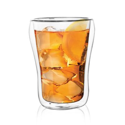 China FILE 10oz Customized Hot Sale Double Wall Shot Glass Cocktail Bar Glasses Drinking Glasses for sale