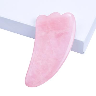 China Face Massager Gua Sha 100% Natural Jade Rose Quartz Gua Sha For Facial Massage for sale